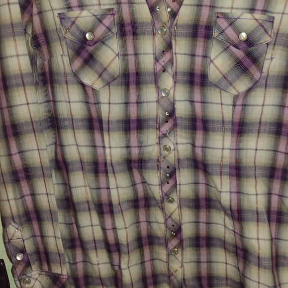 Allen B women's plaid western button shirt size M - Picture 2 of 8